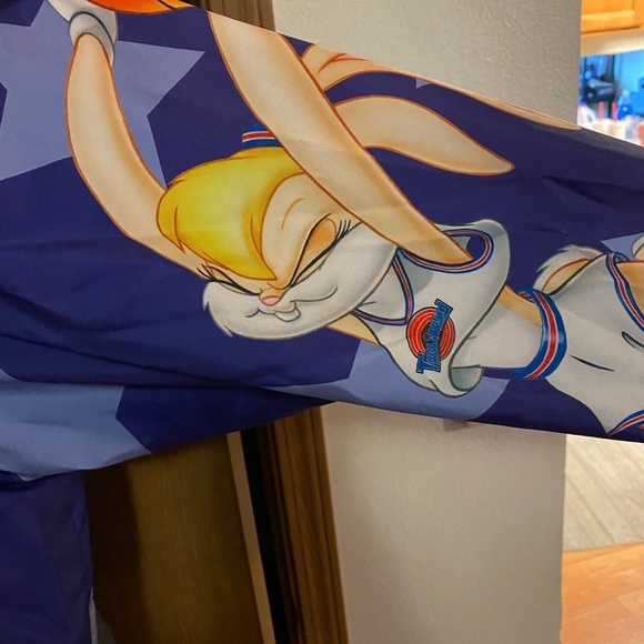 Space Jam Members Only Jacket Mens XL Purple Long Sleeve Hooded Windbreaker - Picture 3 of 9